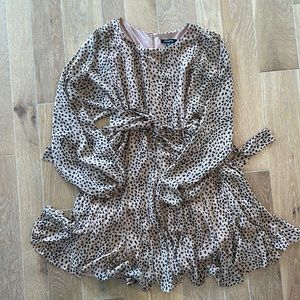 Long sleeve cheetah print dress.